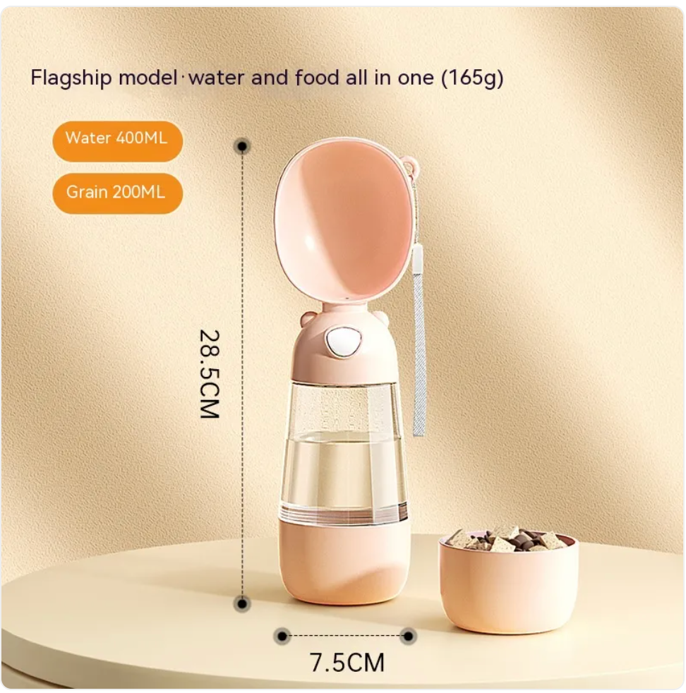 3-in-1 Portable Dog Water Bottle & Feeder