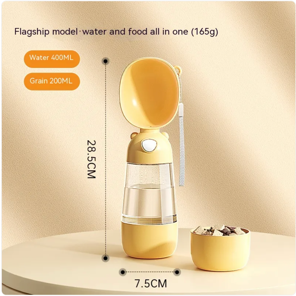 3-in-1 Portable Dog Water Bottle & Feeder