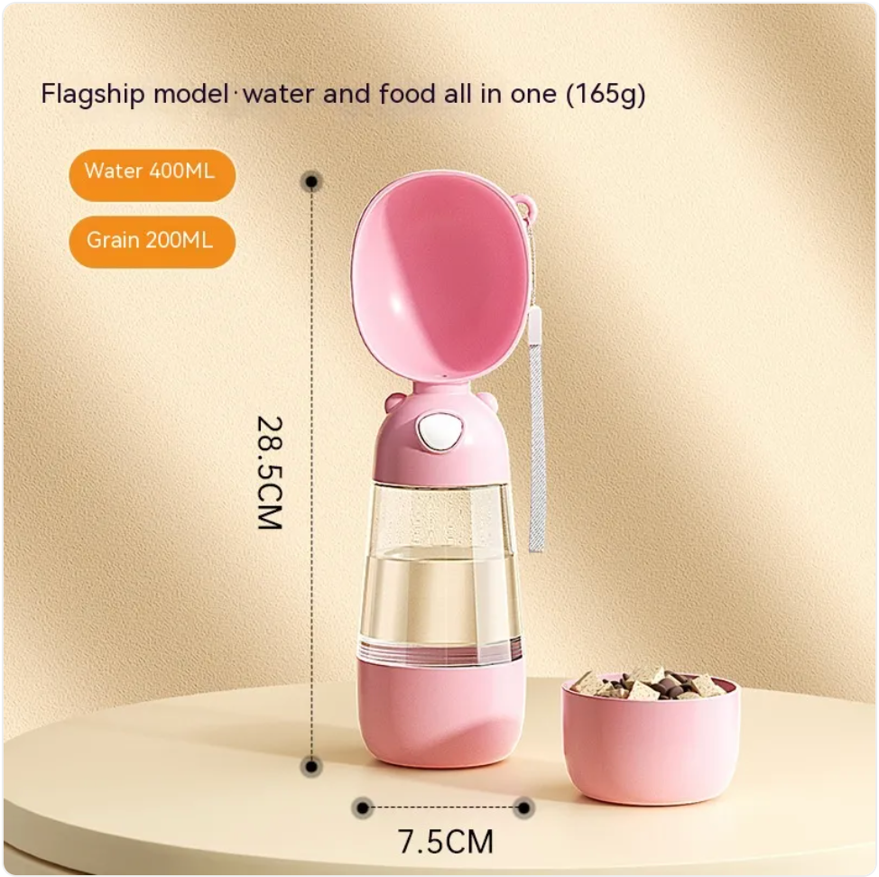 3-in-1 Portable Dog Water Bottle & Feeder